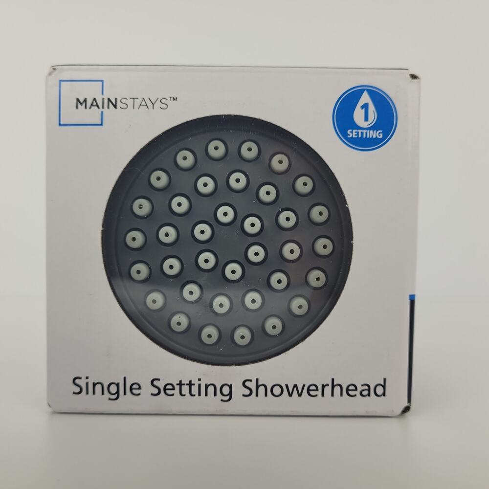 Mainstays Single Setting Shower Head in Chrome Finish with Rub-Clean Nozzles